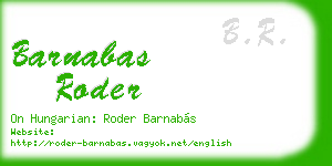 barnabas roder business card